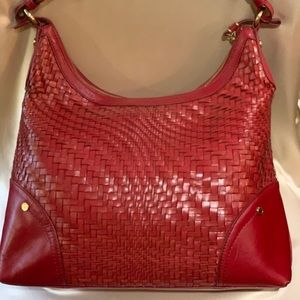 Cole Haan Woven red leather bag
